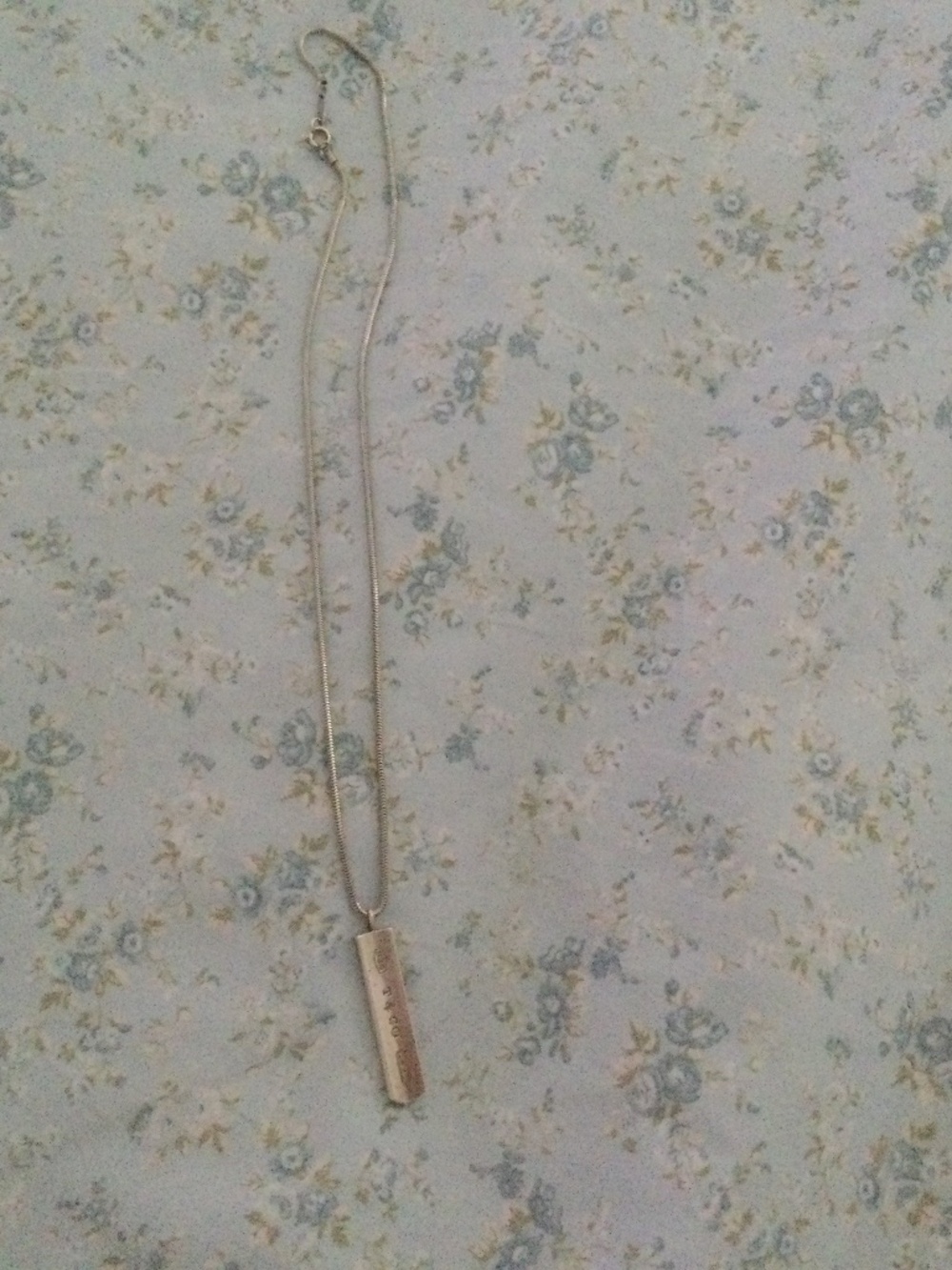 Tiffany & Co Sterling Silver Bar on Chain